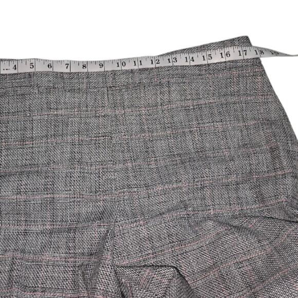 Tahari Grey and Pink Plaid Women's Career Academia Pants Size 14P‎ Petite New+ - Picture 4 of 12